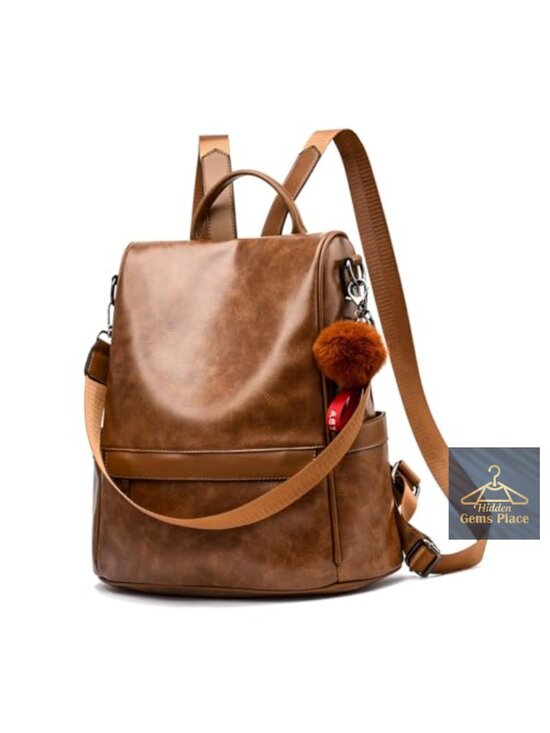 Women Backpack Purse PU Leather Anti-theft Casual Shoulder Bag Fashion Ladies main image 5
